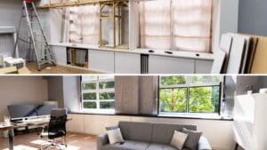 Reforma integral en Madrid con diseño moderno y materiales de alta calidad para optimización de espacios en viviendas.