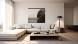 Interior de vivienda moderna con diseño de lujo, materiales nobles y luz suave que transmite calma y orden en la rutina diaria.