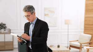 Persona realizando valoración de vivienda