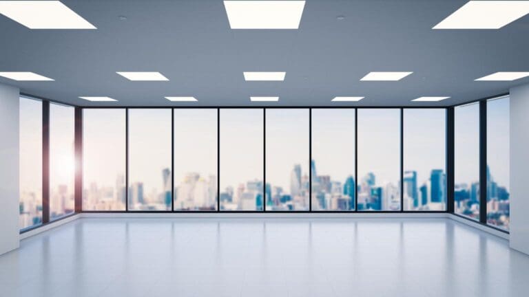 Despachos amplios y modernos con ventanales panorámicos y vistas a la ciudad