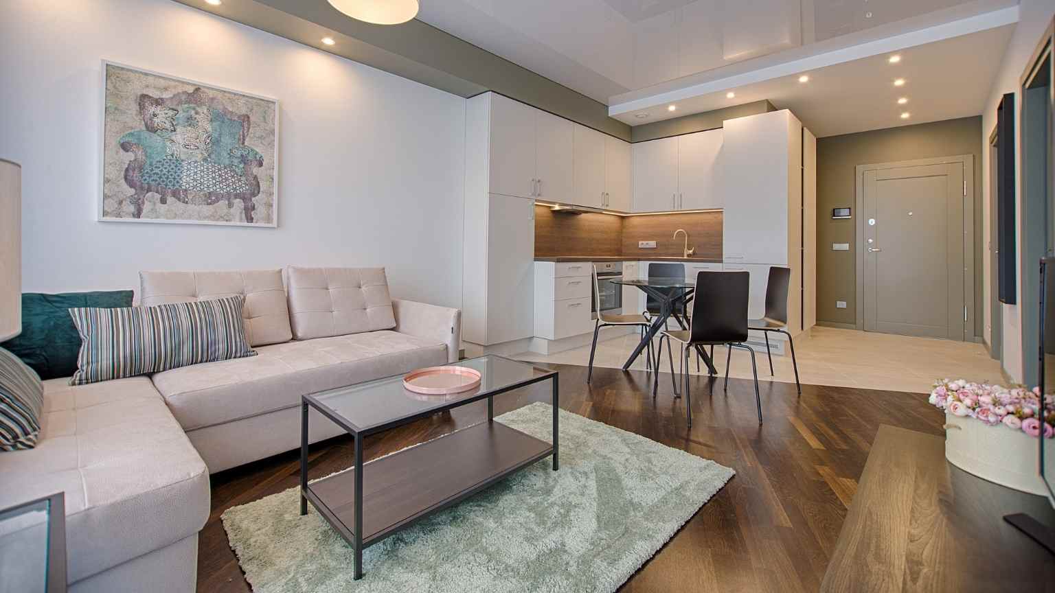 Ejemplo de tapicería en la decoración de interiores moderna
