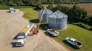 Agricultor utilizando tecnología agrícola avanzada para optimizar la cosecha.