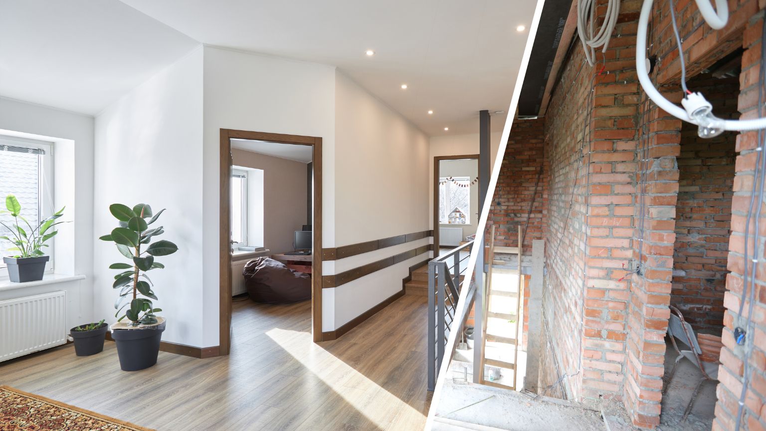 Imagen de un piso antiguo reformado en Madrid que combina elementos originales como suelos de madera y molduras con un diseño interior moderno y funcional