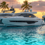 Escena de negocio náutico enfocada en la venta de barcos.