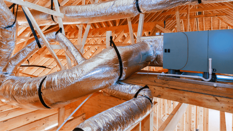 Instalación de ventilación mecánica controlada en obra nueva residencial.