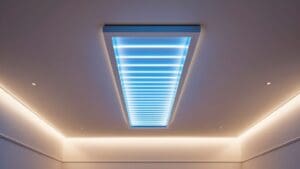 Techos tensados con iluminación LED en diseño interior moderno