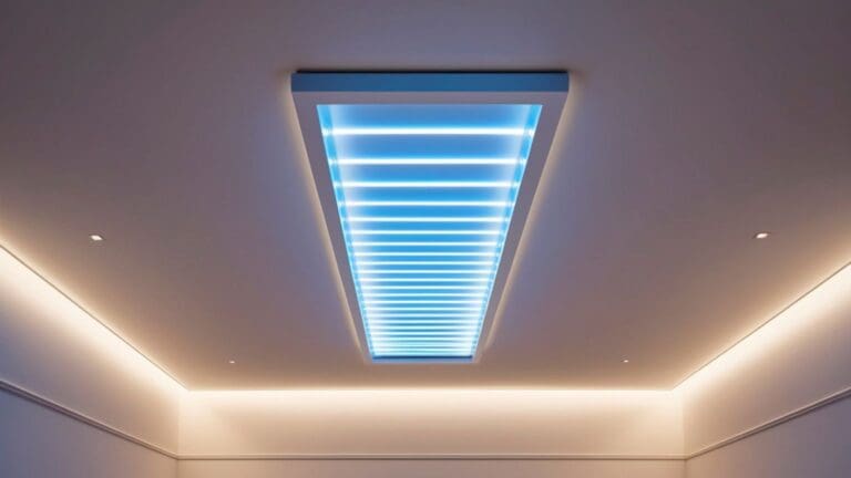 Techos tensados con iluminación LED en diseño interior moderno