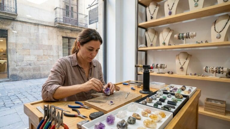Joyería artesanal con cristales naturales en Barcelona