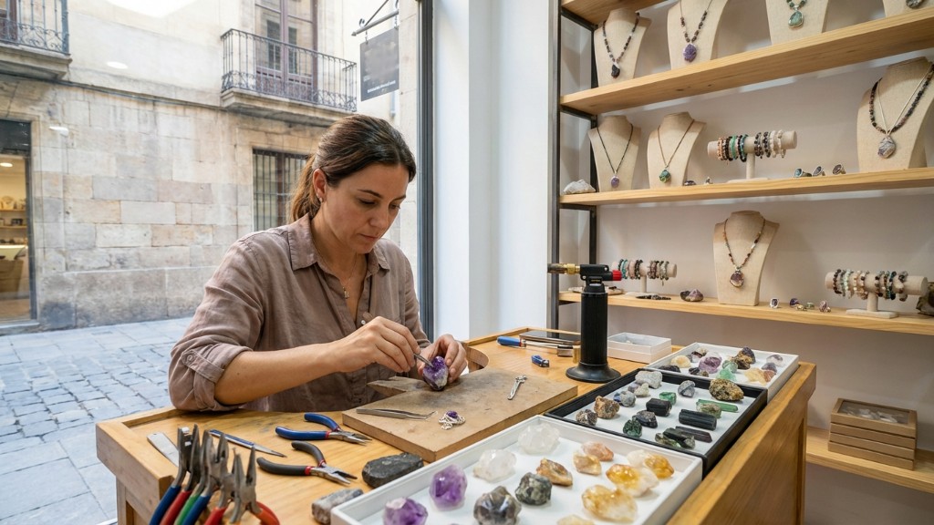 Joyería artesanal con cristales naturales en Barcelona