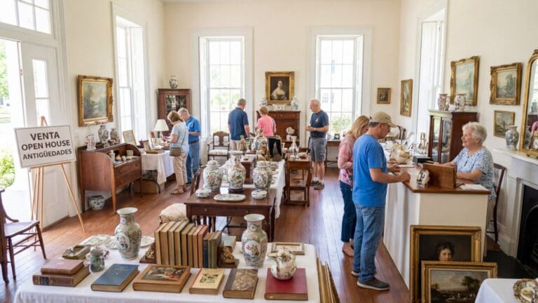 ¿Qué es una venta open house de antigüedades y cómo participar?