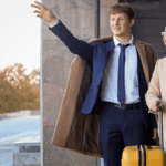 Servicio de transporte al aeropuerto para viajeros con maletas.