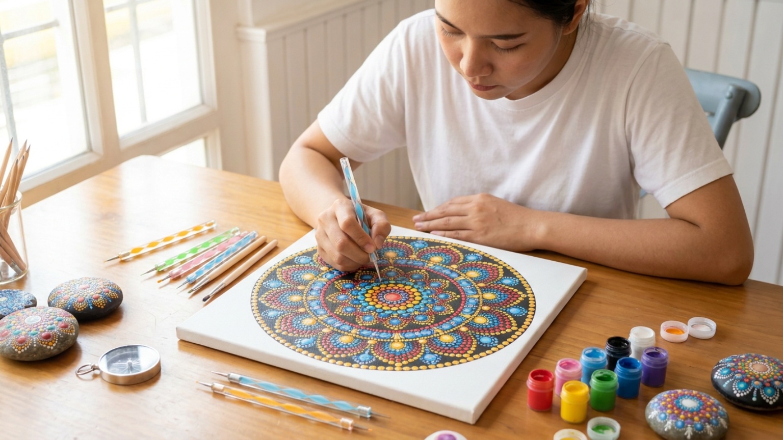 ¿Qué es el mandala puntillismo y cómo se define esta técnica artística?