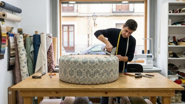 ¿Qué es la tapicería de pufs y cómo se realiza en Madrid?