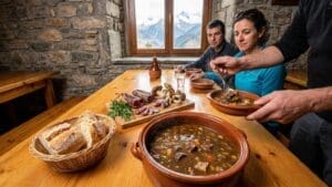 ¿Qué define la gastronomía en Bielsa y sus sabores tradicionales?